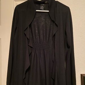 Black Ruffle front Cardigan